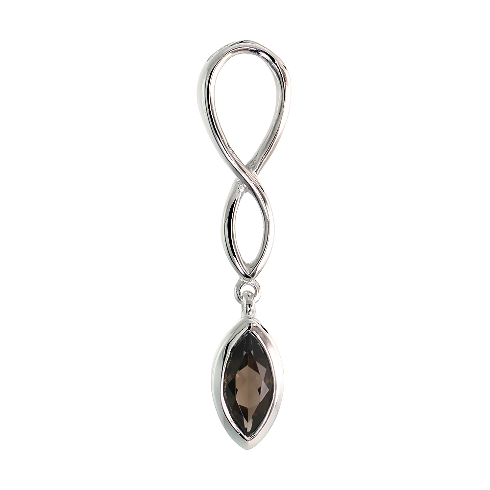 Sabrina Silver Sterling Silver Infinity Symbol Pendant w/ Natural Smoky Topaz, 1 1/2 inch tall at Sears.com