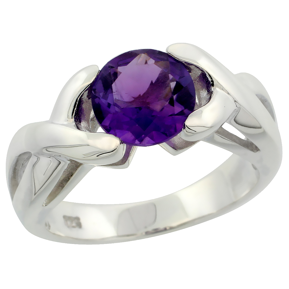Sabrina Silver Sterling Silver Amethyst Hugs & Kisses Ring 1.85 ct 5/16 inch wide, size 8 at Sears.com