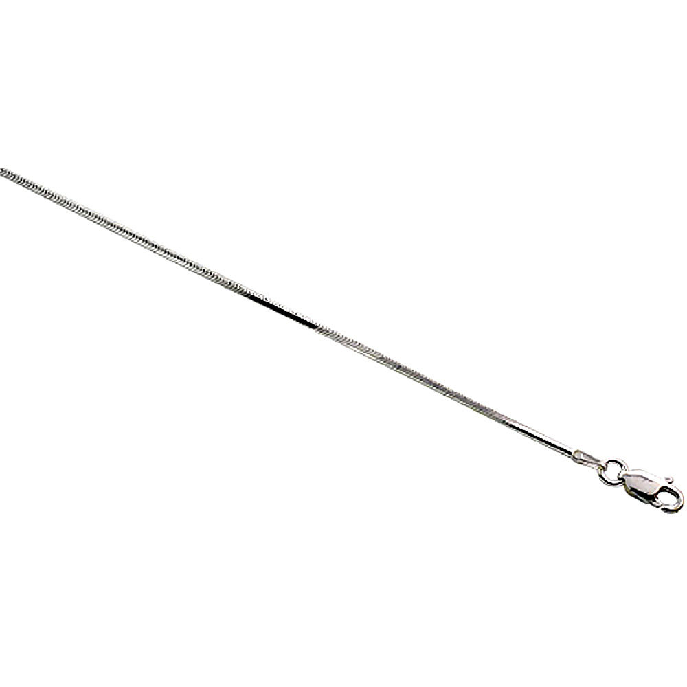 Sterling Silver 1.4 mm Italian 8-Sided (Octagon) Snake Chain NICKEL FREE,