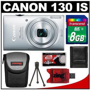 Canon PowerShot ELPH 130 IS Wi-Fi Digital Camera (Silver) with 8GB Card + Case + Accessory Kit at Sears.com