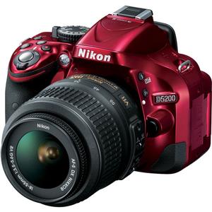 Nikon D5200 Digital SLR Camera + 18-55mm G VR DX AF-S Zoom Lens (Red) at Sears.com