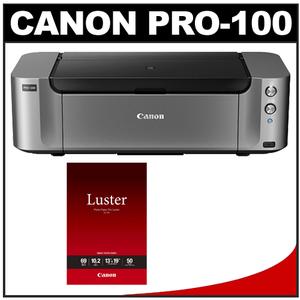 Canon PIXMA PRO-100 Wireless Color Professional Inkjet Photo Printer with LU-101 13x19 Pro Luster Paper (50 Sheets) at Sears.com