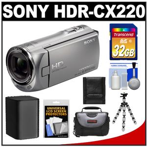 Sony Handycam HDR-CX220 1080p HD Video Camera Camcorder (Silver) with 32GB Card + Battery + Case + Flex Tripod + Accessory Kit at Sears.com