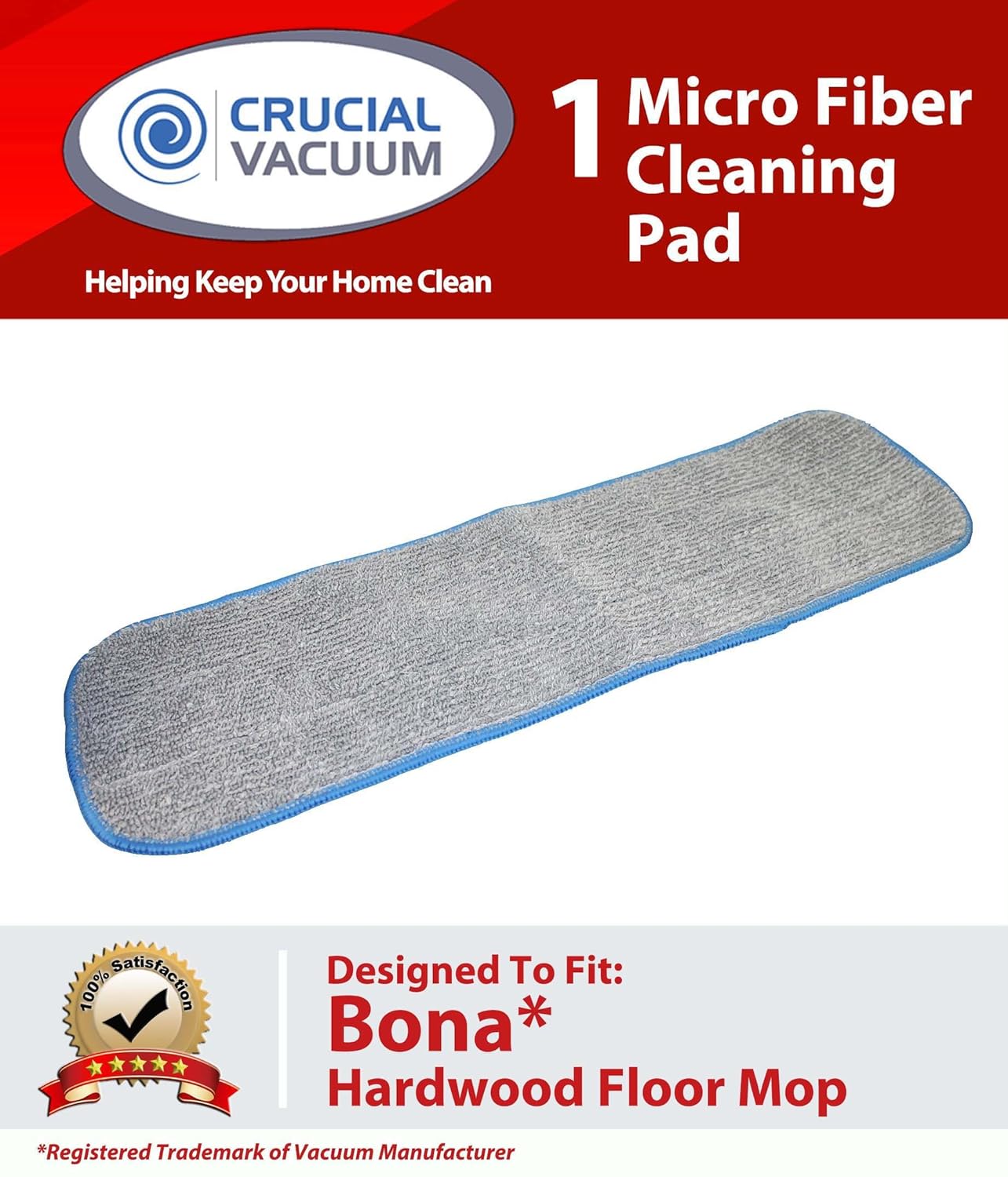 Crucial Vacuum Bona Hardwood Floor Micro Fiber Cleaning Pad fits Bona Hardwood Floor Mops, 15in Mohawk, Bona, Orange Glow and Many More at Sears.com