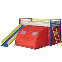 Coaster Kids Twin Metal Loft Bunk Bed With Slide and Tent in Multicolor at Sears.com