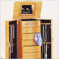 Coaster Seven Drawer Deluxe Jewelry Armoire in Light Oak at Sears.com