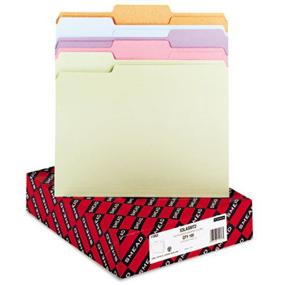 Smead File Folders, 1/3 Cut Top Tab, Letter, Assorted Colors, 100/Box at Sears.com
