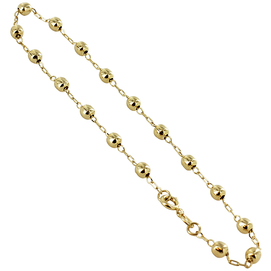 Gem Avenue HOAG013 Gold Layered 4mm Ball Anklet 10 inch Long with Spring Ring Clasp at Sears.com