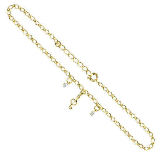 Gem Avenue HOAG020 18K Gold Layered Chain 5mm Musical Note charm with CZ accent 11" Anklet at Sears.com