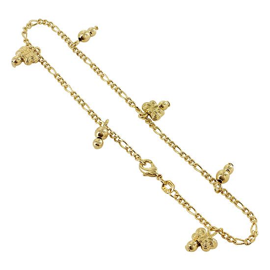 Gem Avenue HOAG028 18k Gold Plated 7mm Butterfly Charms and 4mm Ball Beads 9.5" Anklet at Sears.com