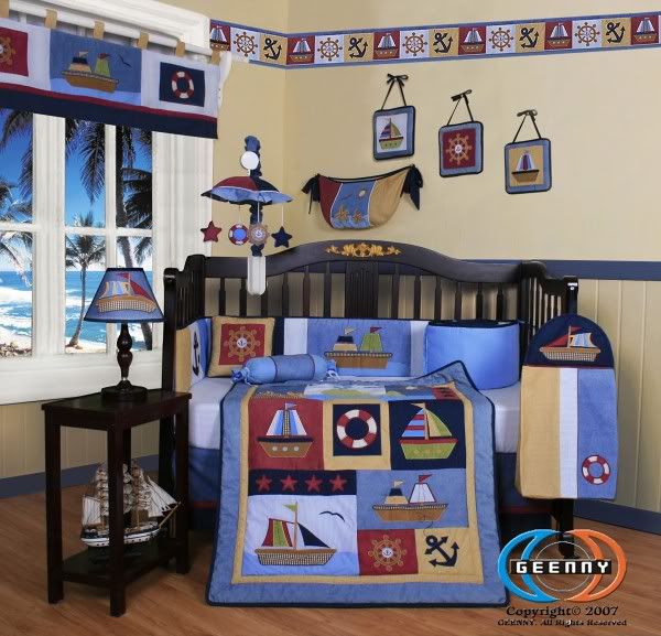 GEENNY Boutique Brand New GEENNY Boy Sailor 13PCS Baby Nursery CRIB BEDDING SET at Sears.com