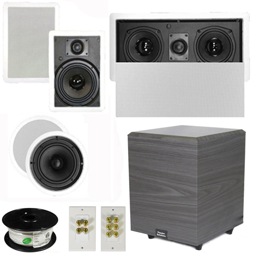 Theater Solutions 5.1 Home Theater 6.5" Speakers Set with Center, 8" Powered Sub and More TS65CWL51SET2 at Sears.com