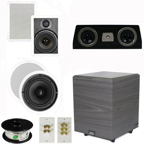 Theater Solutions 5.1 Home Theater 8" and 6.5" Speakers Set with Center, 8" Powered Sub and More TS6W8CC51SET2 at Sears.com