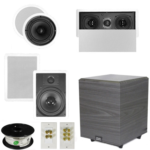 Theater Solutions 5.1 Home Theater 8" Ceiling and Wall Speakers, Center, 8" Powered Sub and More TS80CWL51SET2 at Sears.com