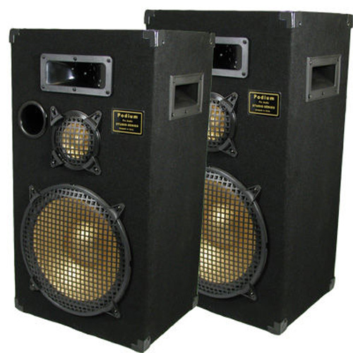 Podium Pro PPB12 DJ PA Band Karaoke 12" Pro Audio Deluxe Three Way Speaker Pair at Sears.com