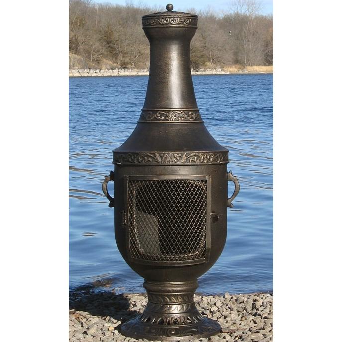 The Blue Rooster Venetian Style Cast Aluminum Chiminea - Gold Accent at Sears.com