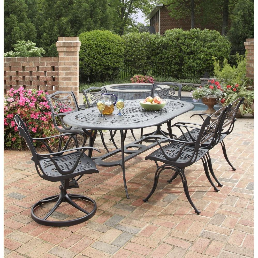 Home Styles Malibu 6-person Cast Aluminum Patio Dining Set - Black at Sears.com