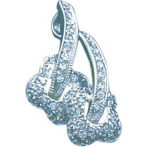 Findingking Sterling Silver Double Flower CZ Pendant Jewelry at Sears.com