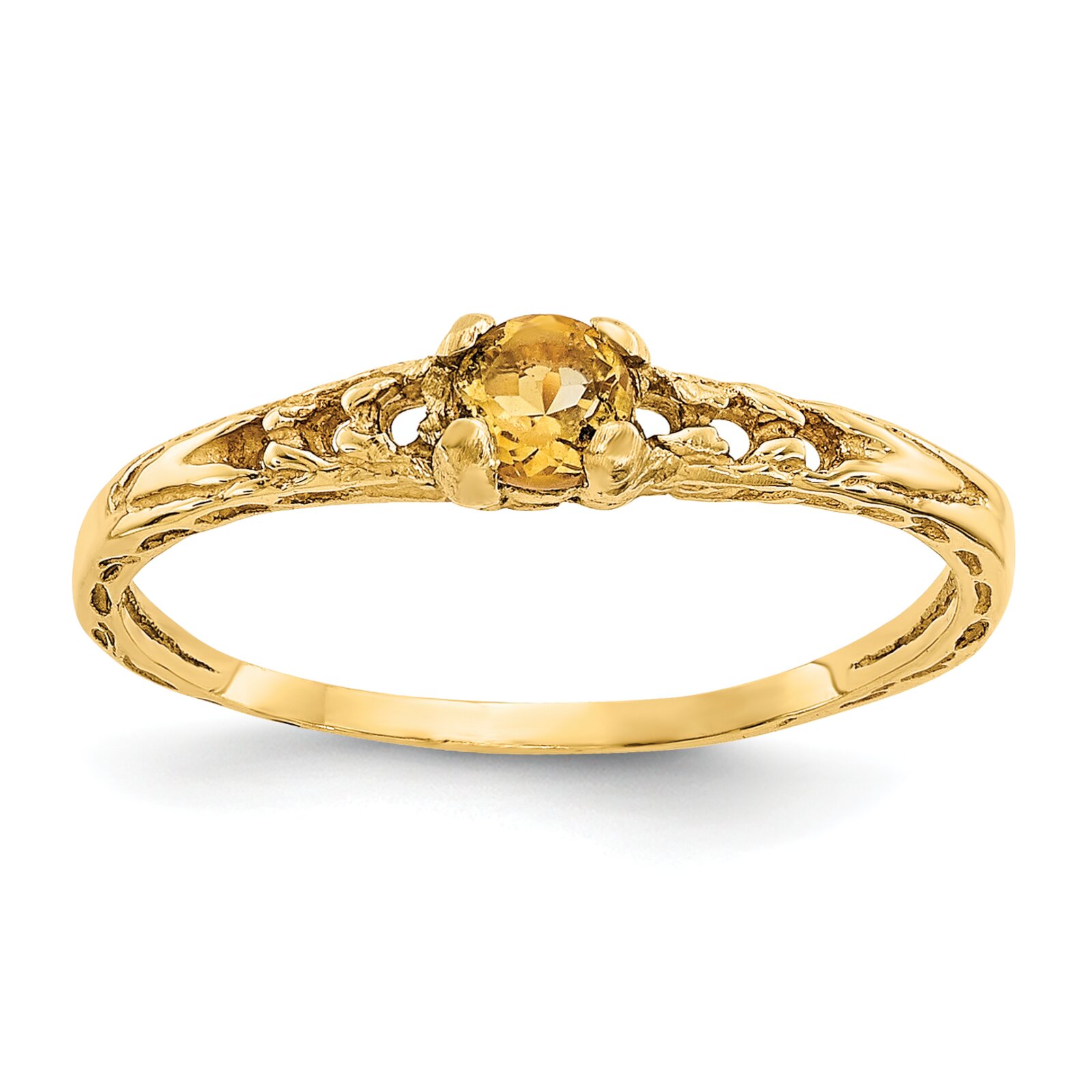 Findingking 14K Gold Citrine November Birthstone Childrens Ring at Sears.com