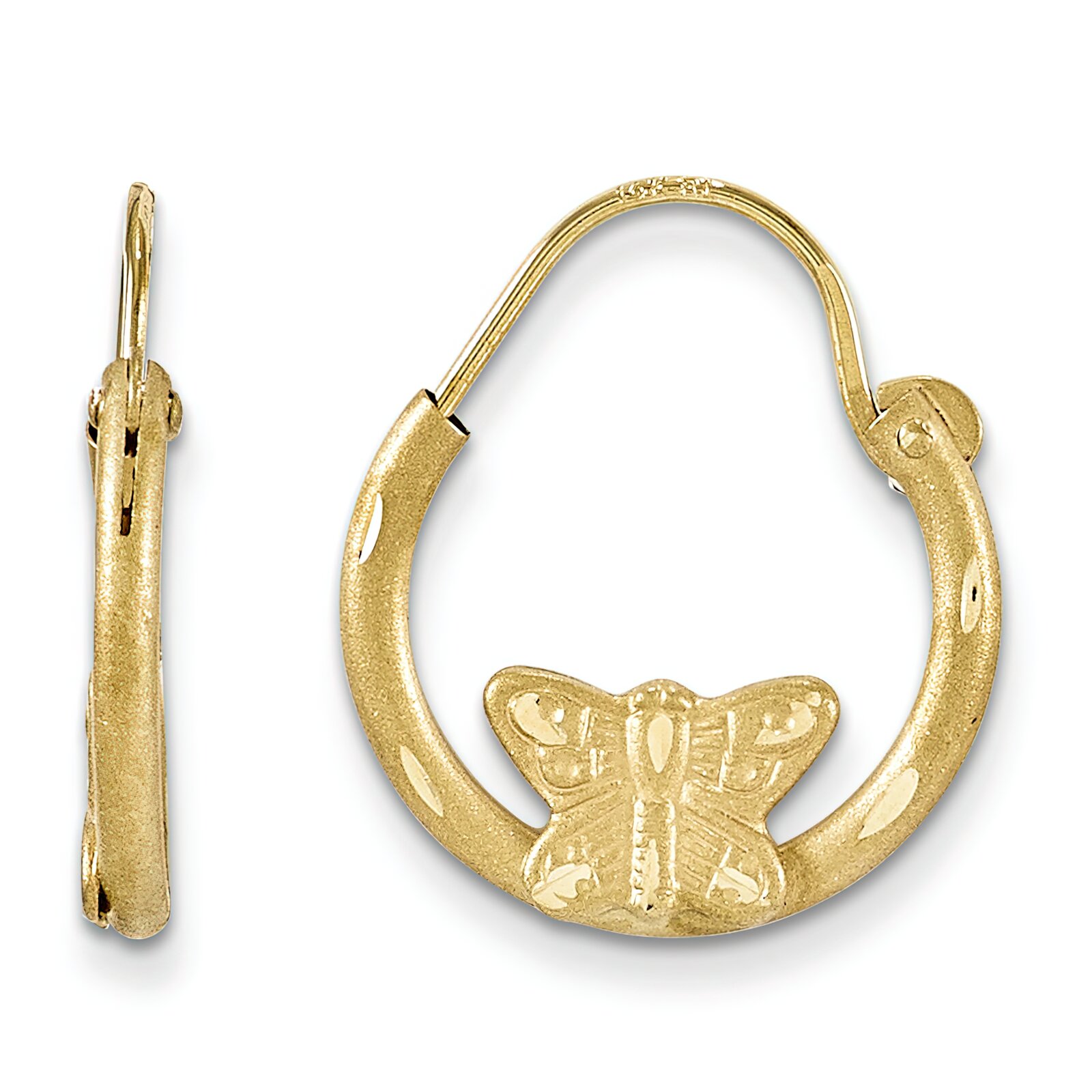 Findingking 14K Gold Wire Butterfly Hoop Earrings Ear Jewelry at Sears.com
