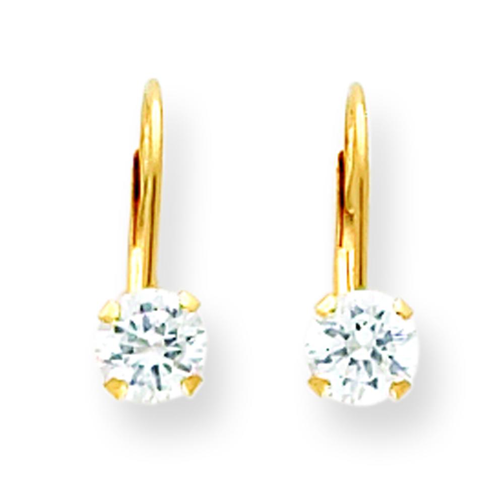 Findingking 14K Gold 5mm CZ Childrens Leverback Earrings Jewelry at Sears.com