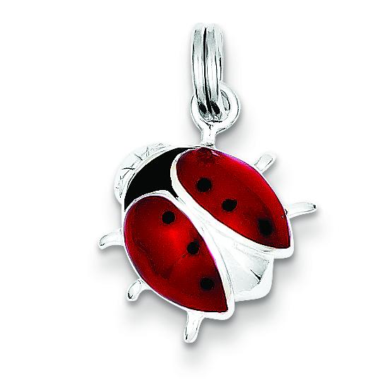 Findingking Sterling Silver Enamel Ladybug Charm & 18" Chain at Sears.com