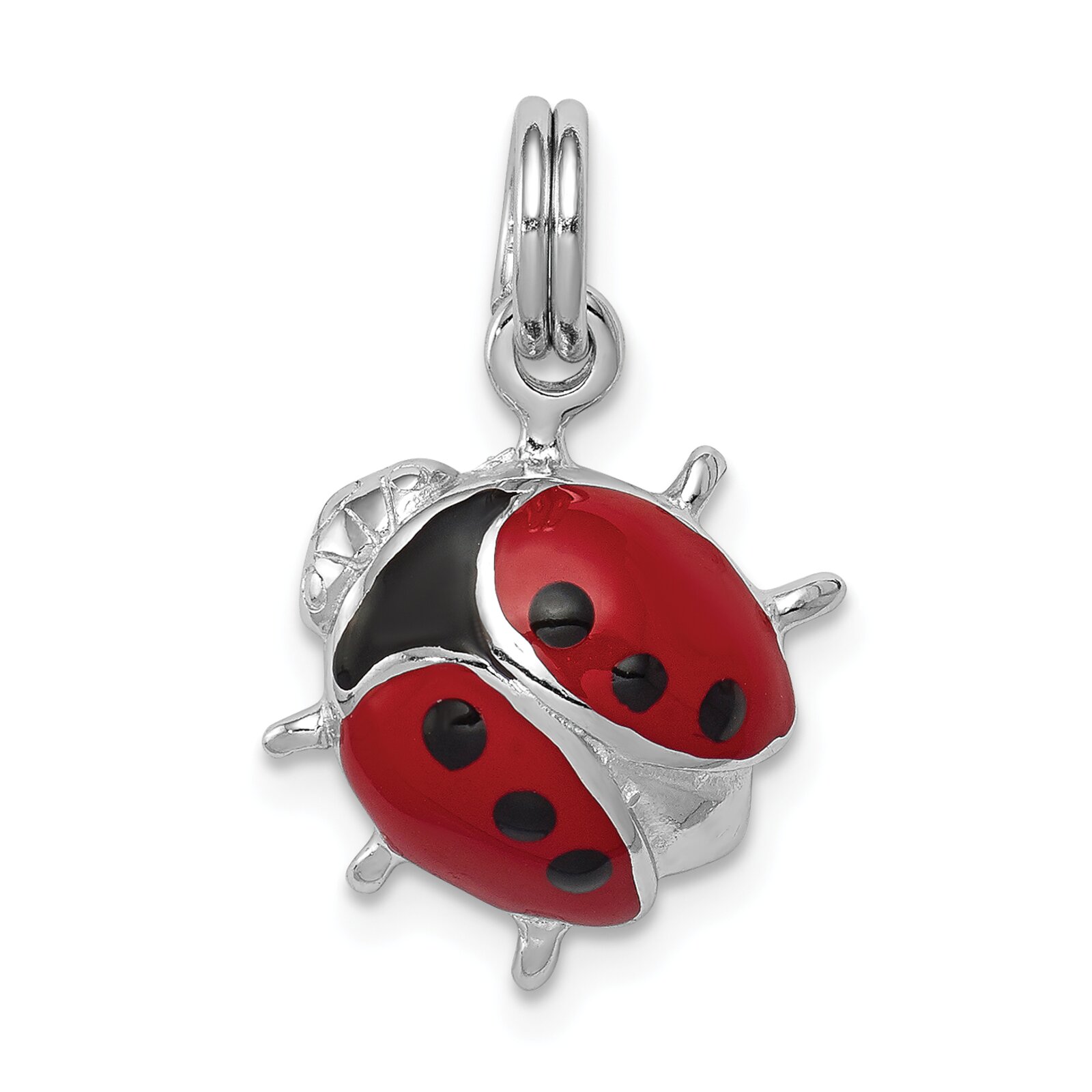 Findingking Sterling Silver Enamel Red Ladybug Charm & 18" Chain at Sears.com