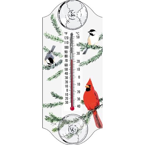 Aspects Cardinal/Chickadee Window Thermometer 1.25 Inch X 9 Inch X 4 Inch 115 New at Sears.com