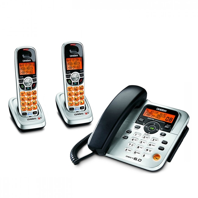 Uniden DECT1588-3 DECT 6.0 Corded/Cordless Digital Answering System with Dual Keypad and Cordless Handset and Charger at Sears.com