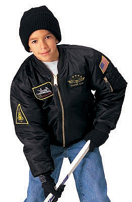 Rothco 7341 Kids Black Top Gun MA-1 Flight Jacket - Medium at Sears.com