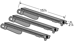 Jenn Air Grill Burner 23301 Replacement Part Cast Iron Burner BBQ Grill Burner, 3 Pack at Sears.com
