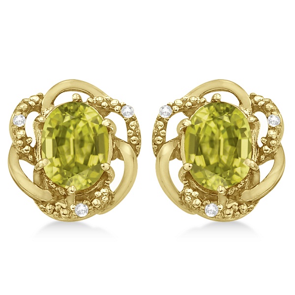Allurez Oval Lemon Quartz and Diamond Earrings in 14K Yellow Gold (3.05ct) at Sears.com
