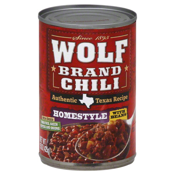 Wolff's Wolf Homestyle W/Beans Chili, 15 Oz Can