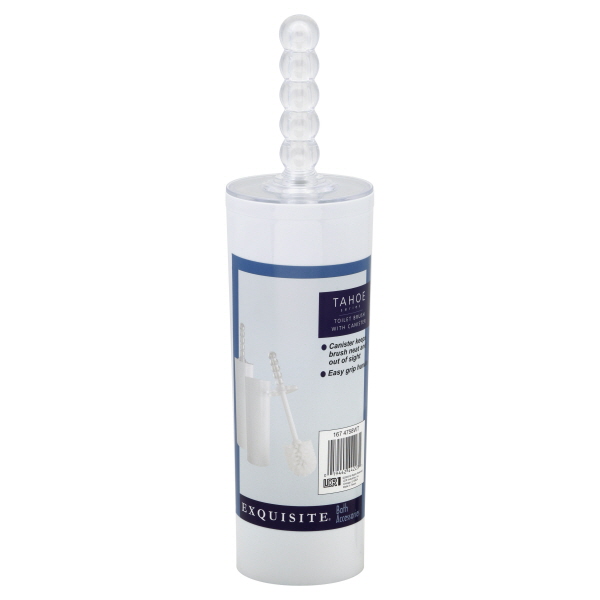 Exquisite Toilet Brush & Canister Tahoe White Finish