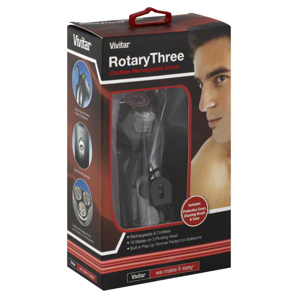 Vivitar 3Head Rotary Rechargeable Cordless Shaver Contours to Face