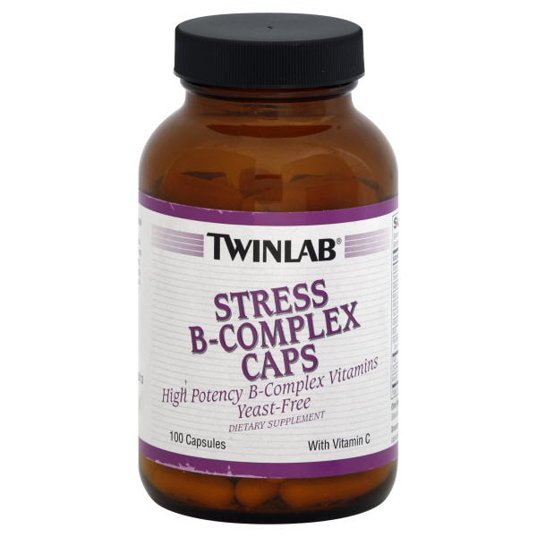 Twinlab Stress B-complex caps - High Potency Vitamin B complex capsules with Vitamin c 1000mg - Long-Lasting Energy B Vitamins c