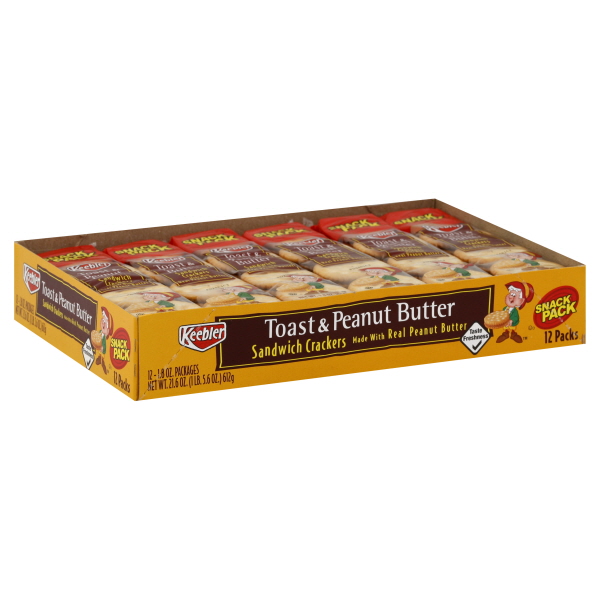 Kellogg's KEB21167 Peanut Butter Sandwich Crackers, 8/Pk, 12 Pks/Box