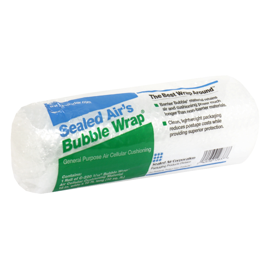 Sealed Air SEL10601 Bubble Wrap Cushioning Material, 3/16" Thick, 12" x