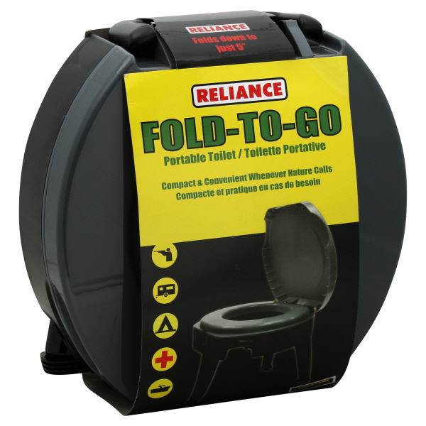 Reliance Products FOLD-to-GO Folding Portable Camping Toilet | 300 Pound Capacity | Compact & Lightweight
