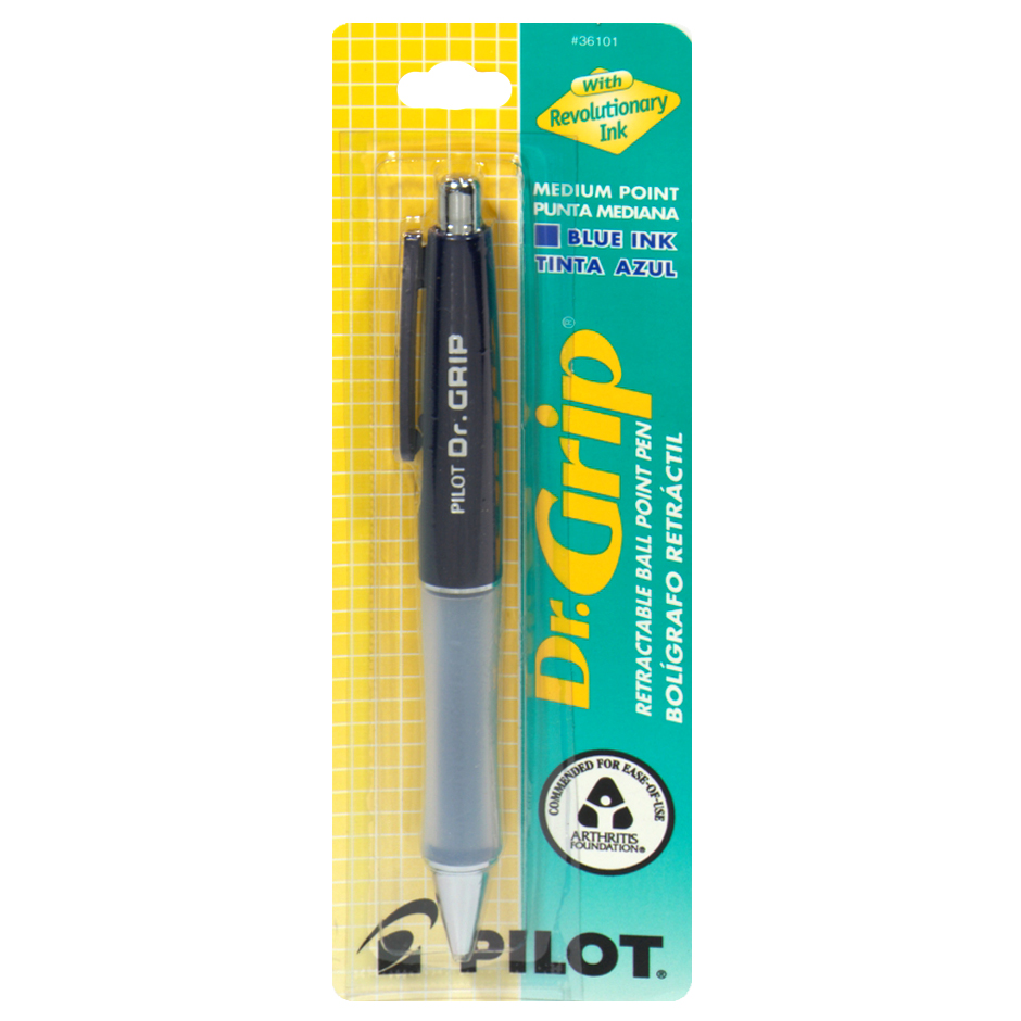 Pilot Automotive PIL36101 Dr. Grip Retractable Ball Point Pen, Blue Ink, 1mm