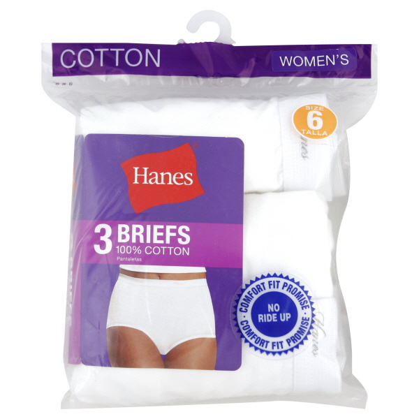 Hanes Women's No Ride Up Cotton Brief 3Pack