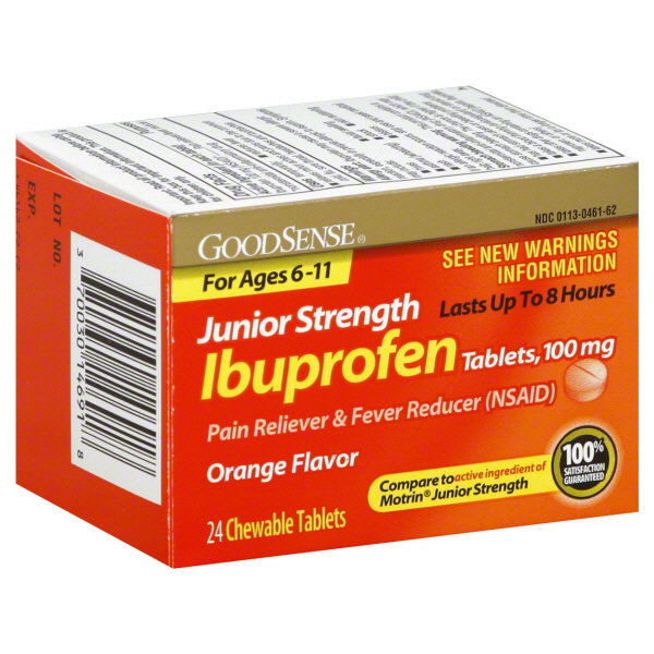 GoodSense Chewable Orange Junior Strength Ibuprofen 24 Tablets