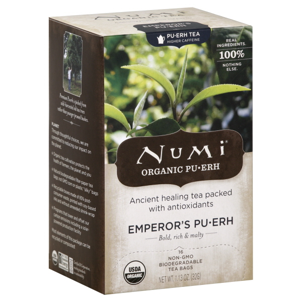 Numi Tea Numi Emperor's Puerh Black Tea - 16 Tea Bags - Case of 6