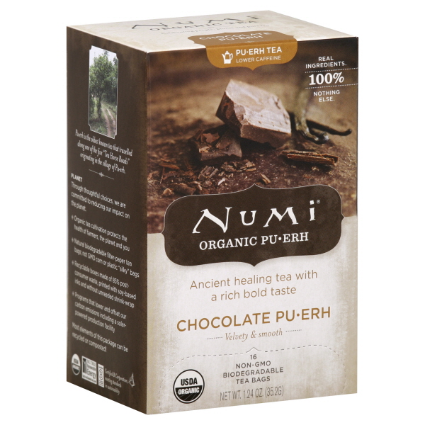 Numi Tea Organic Chocolate Pu-Erh - Case of 6 - 16 Bag