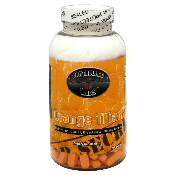 CONTROLLED LABS Orange Triad, Tablets, Muti-Vitamin, Joint, Digestion & Immune Formula, Dietary Supplement. 270 ea