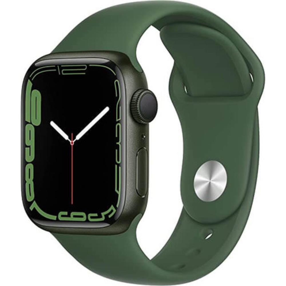 Apple Watch Series 7 41mm GPS + Cellular Unlocked - Green Aluminum Case - Green Sport Band (2021)