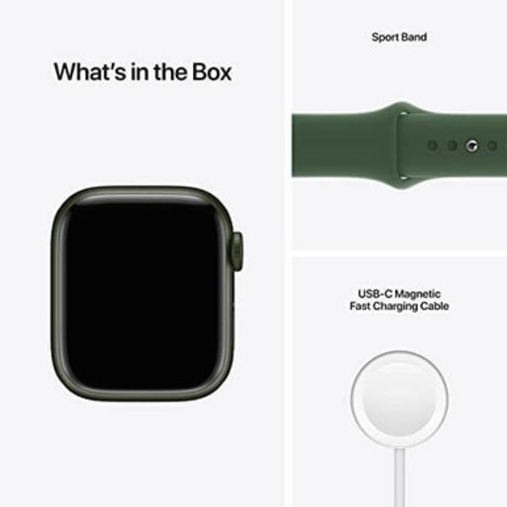 Apple Watch Series 7 45mm GPS + Cellular Unlocked  - Green Aluminum Case - Green Sport Band (2021)