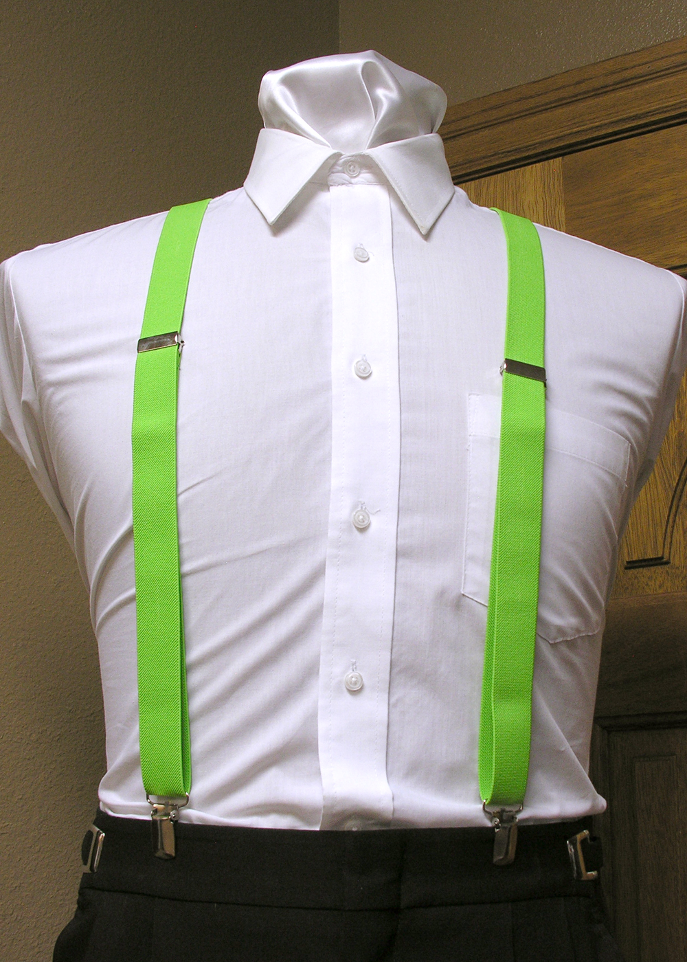 Spencer J's Lime Green Suspenders set 1" Men's X Back Clip Spencer J's