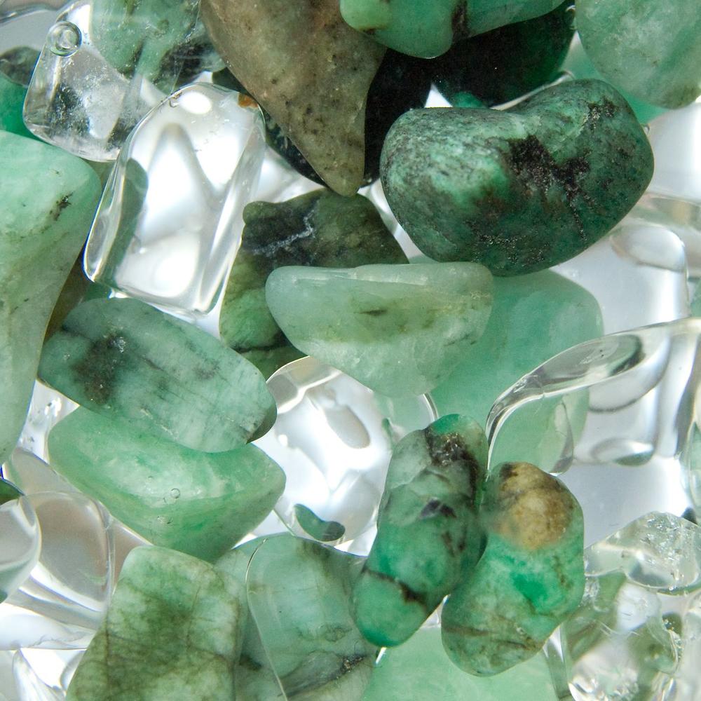 VitaJuwel Water Bottles With GemPod Crystals, Vitality (emerald - clear quartz), for Sports, Wellness