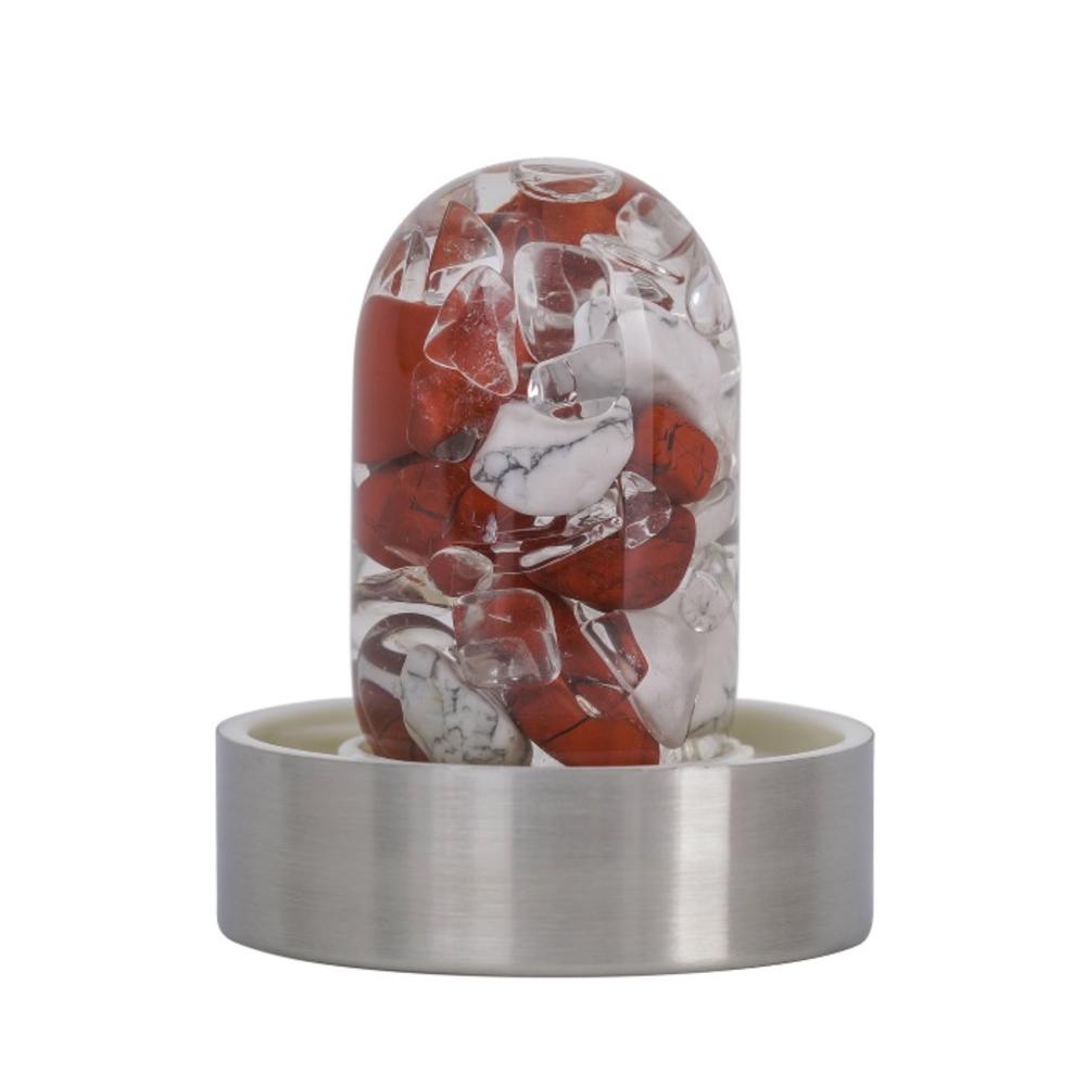 VitaJuwel Water Bottles With GemPod Crystals, Fitness (red jasper - magnesite - clear quartz), for Gym, Wellness